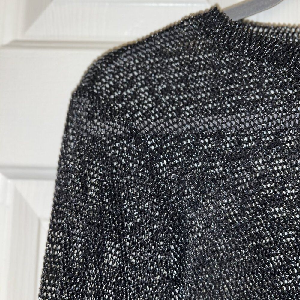 Black Sheer Sparkly Mesh Top